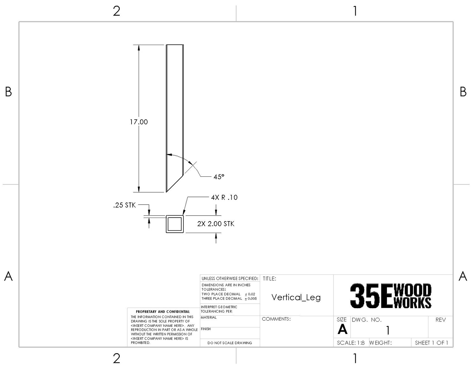 vertical leg drawing